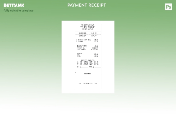 модерен стил шаблонот за сметки за појадок клуб